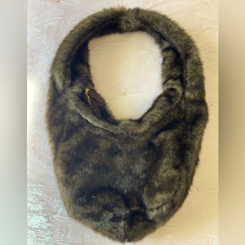 Chocolate Brown Faux Fur Hobo Shoulder Bag ~Bath & Body Works